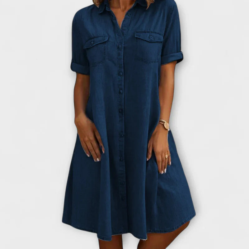 Eleanor | Casual A-linjeformad denimklänning