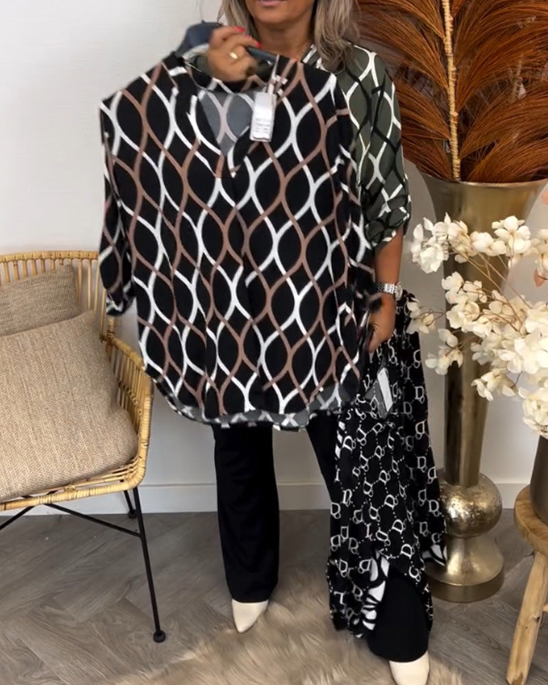 Janny | Casual långärmad blus med elegant mönster