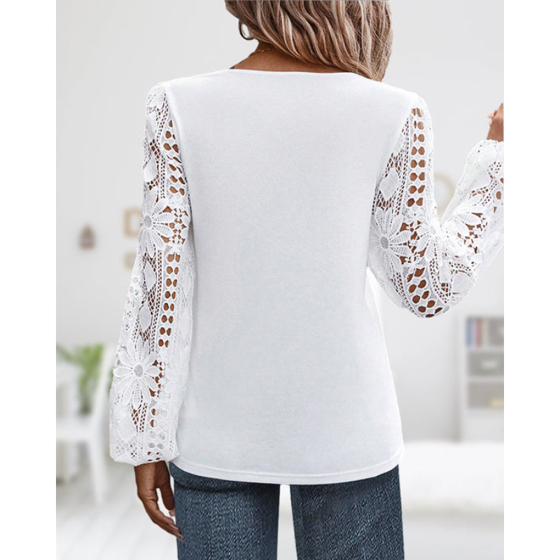 Dina | Elegant spetsblus med broderier