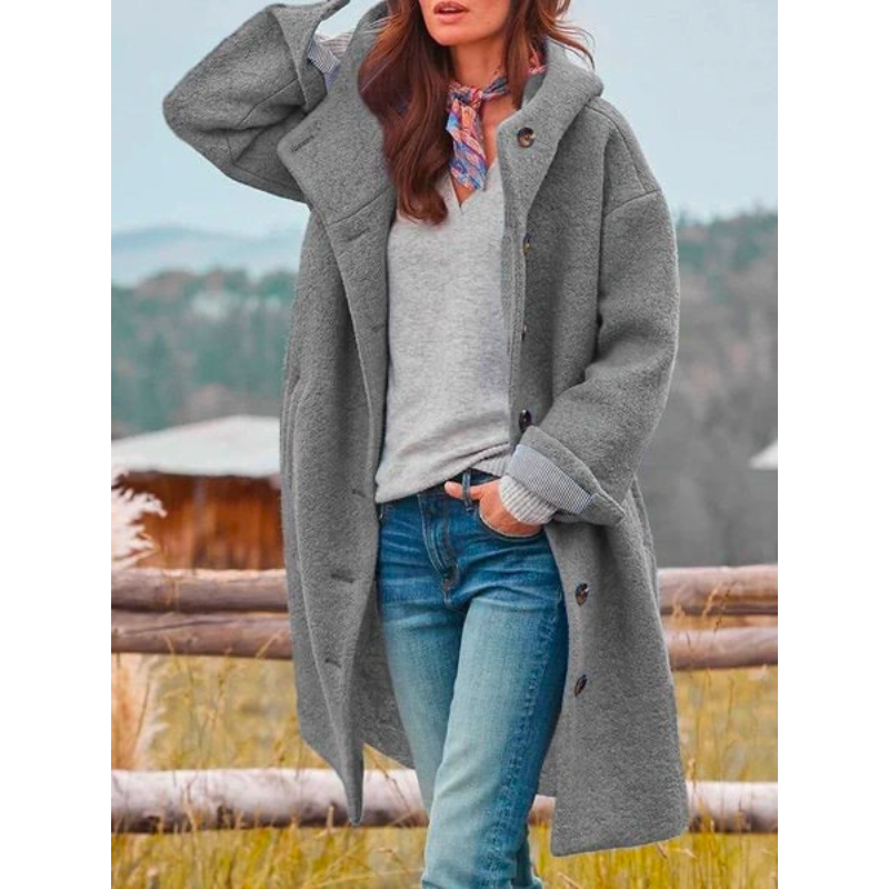 Astrid | Mjuk oversized jacka med huva