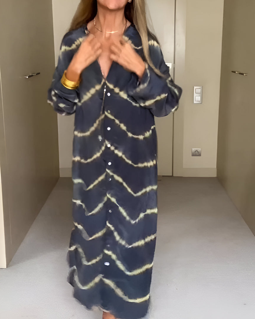 Julia | Boho randig långklänning