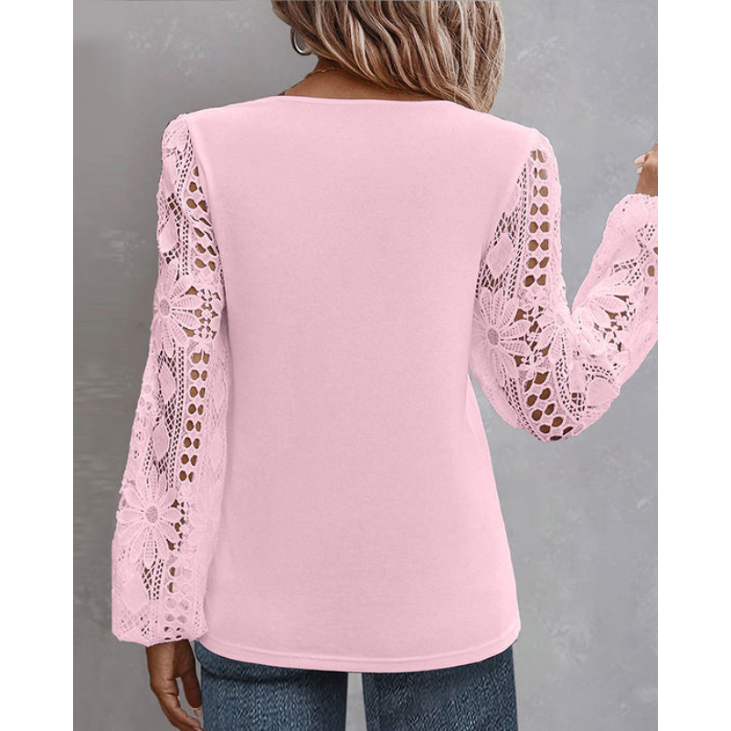 Dina | Elegant spetsblus med broderier