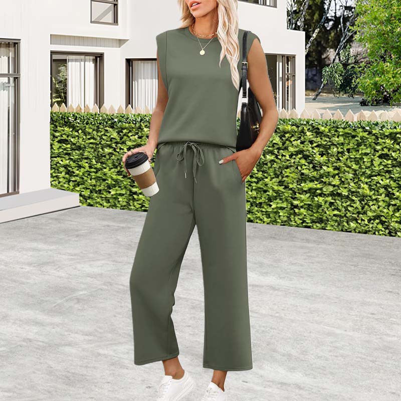 Tova | Casual tvådelat set med topp och byxor