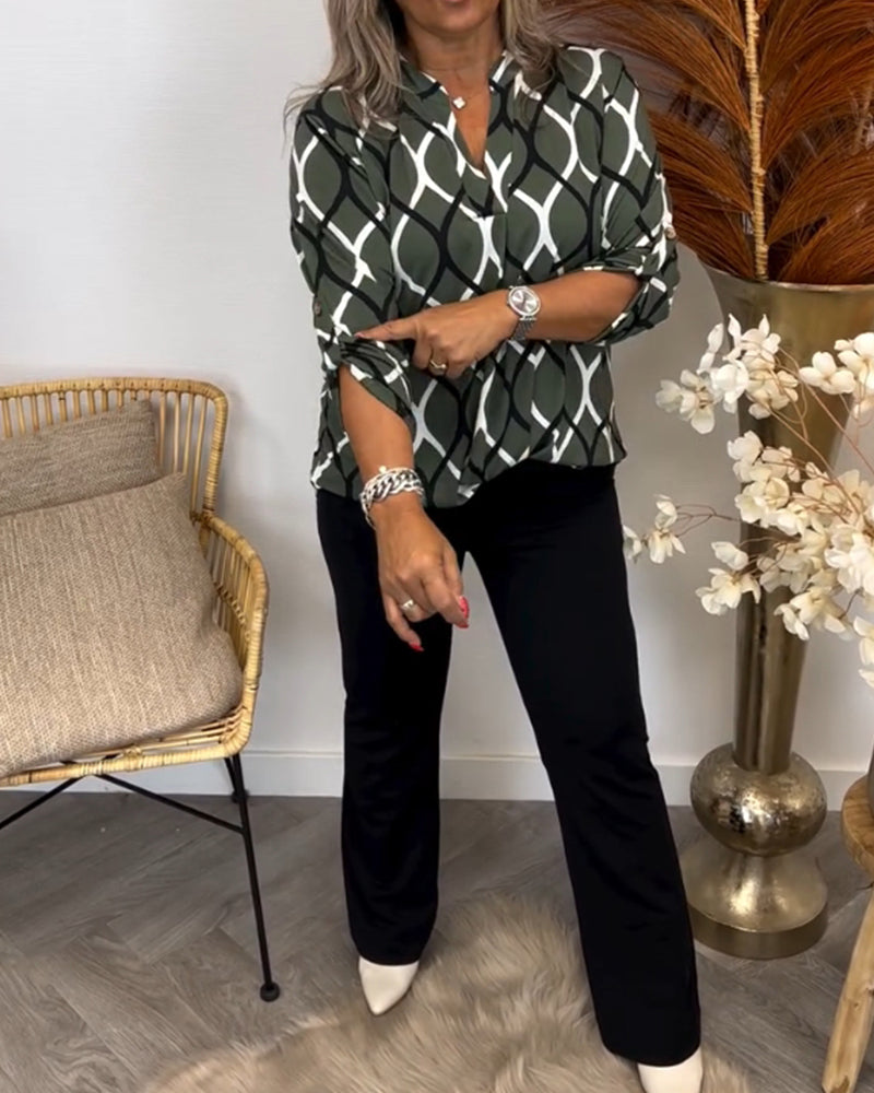 Janny | Casual långärmad blus med elegant mönster
