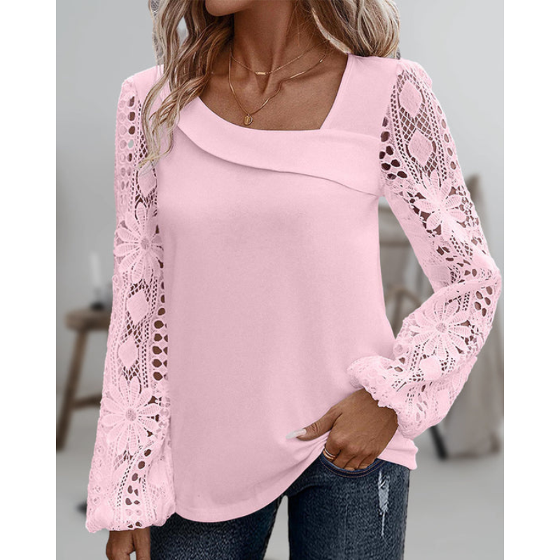 Dina | Elegant spetsblus med broderier
