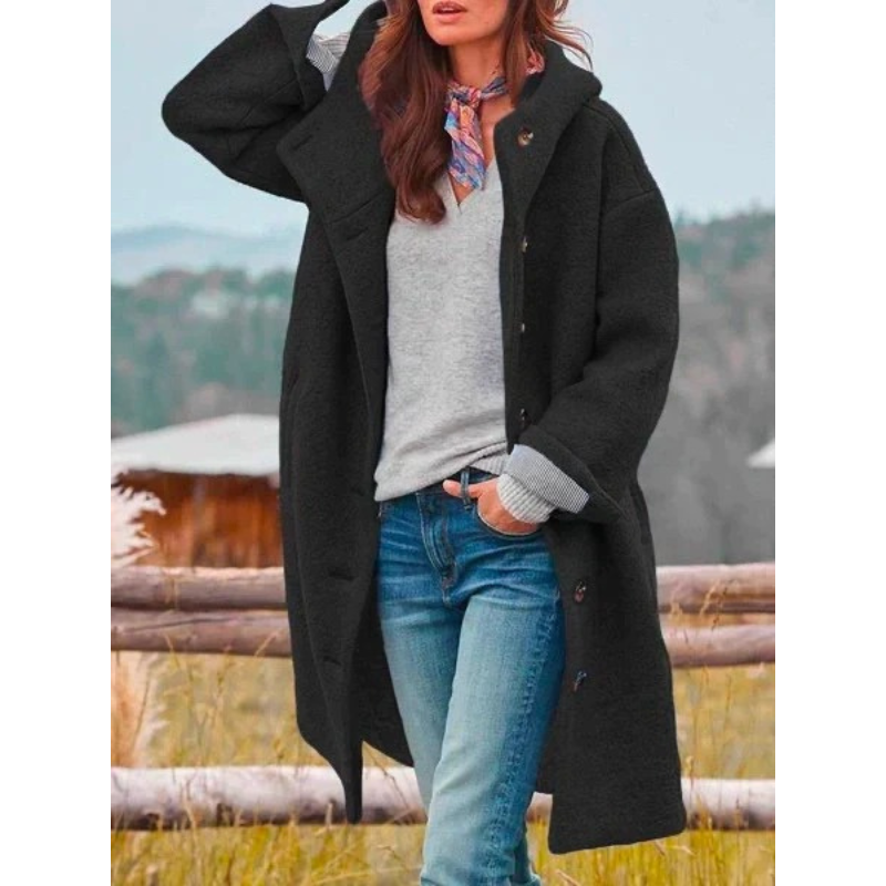 Astrid | Mjuk oversized jacka med huva