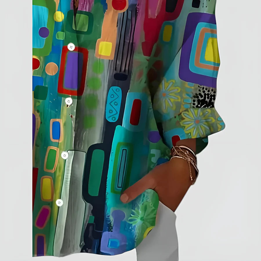 Edna | Blus med geometriskt mönster