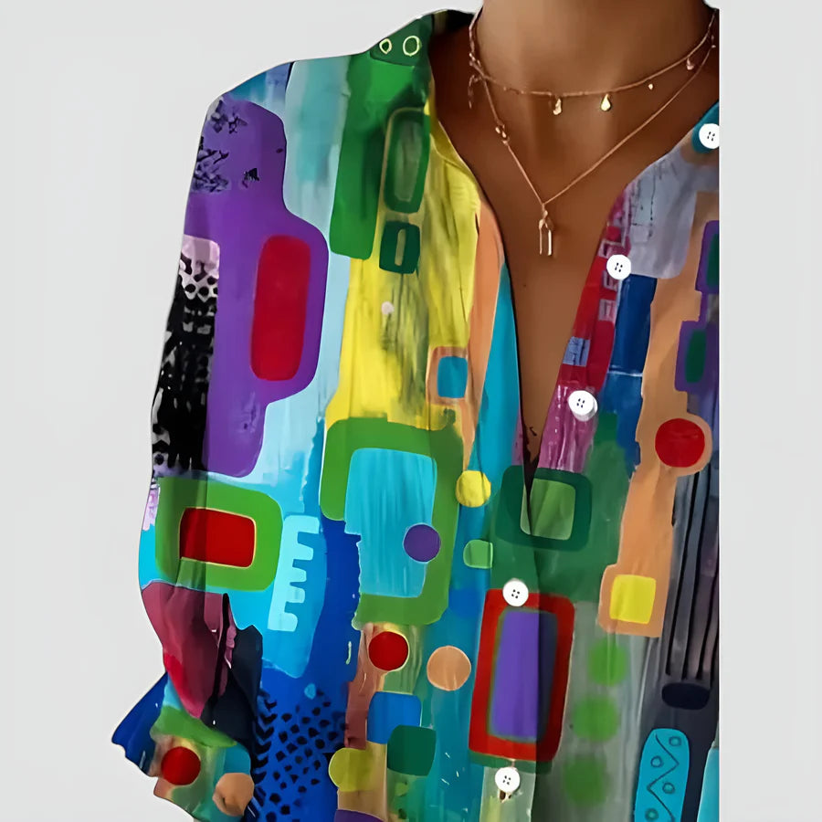 Edna | Blus med geometriskt mönster