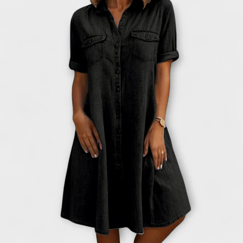 Eleanor | Casual A-linjeformad denimklänning