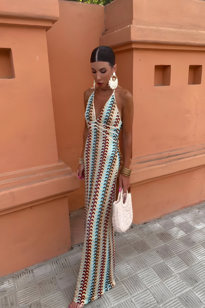 Solena | Boho maxiklänning med öppen rygg
