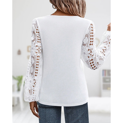 Dina | Elegant spetsblus med broderier