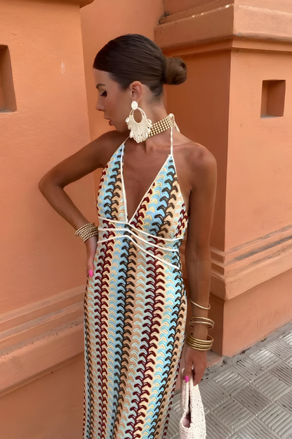 Solena | Boho maxiklänning med öppen rygg