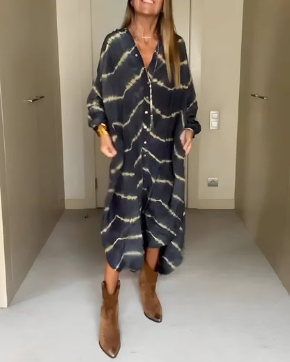 Julia | Boho randig långklänning