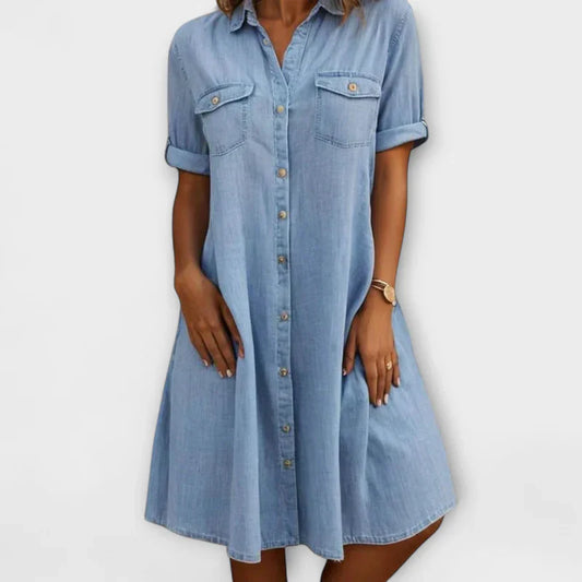 Eleanor | Casual A-linjeformad denimklänning