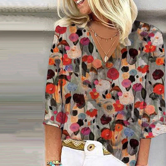 Chloe | Elegant blus med blommigt mönster