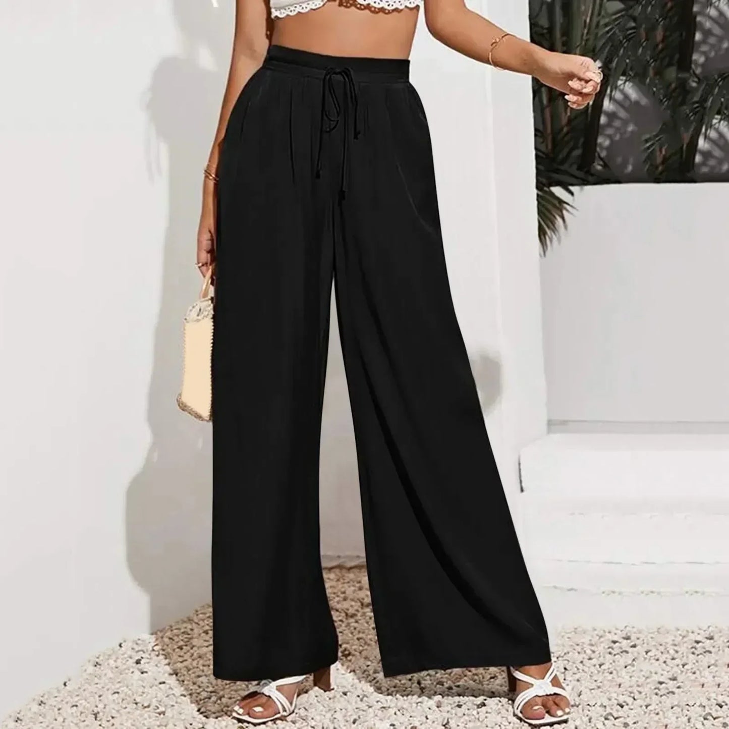 Donna | Casual byxor med elastisk midja
