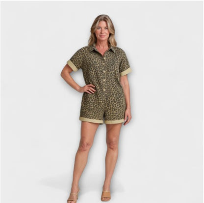 Nonette | Playsuit med leopardmönster
