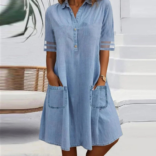 Jill | Mini denimklänning med sidofickor