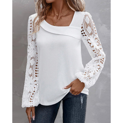 Dina | Elegant spetsblus med broderier