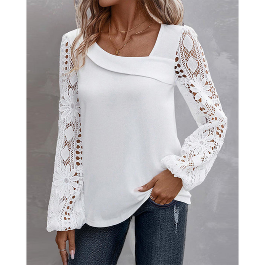 Dina | Elegant spetsblus med broderier