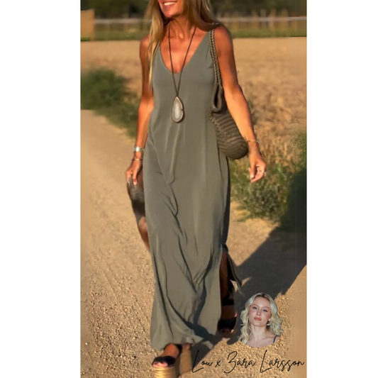 Wilma | V-ringad Ibiza Maxi Cami Klänning
