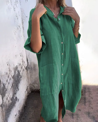 Melanie | Ibiza inspirerad avslappnad skjortklänning