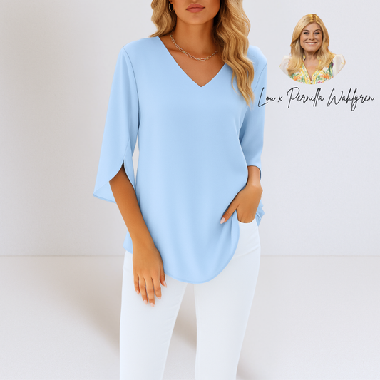 Sophie | Elegant blus med V-ringning och delade ärmar