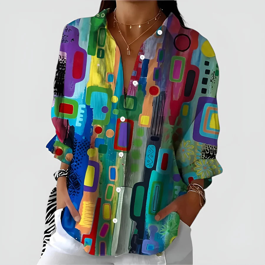 Edna | Blus med geometriskt mönster