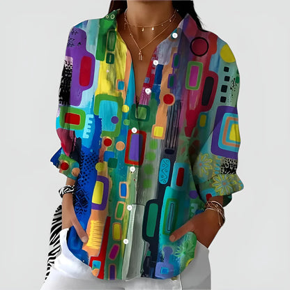 Edna | Blus med geometriskt mönster