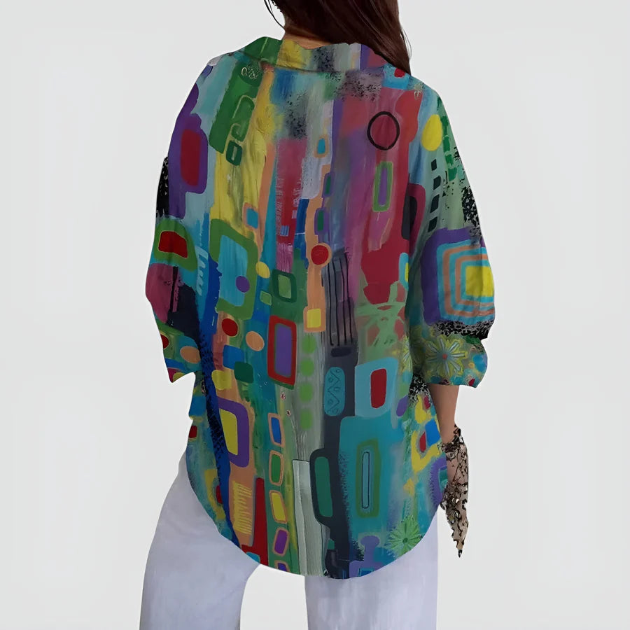 Edna | Blus med geometriskt mönster