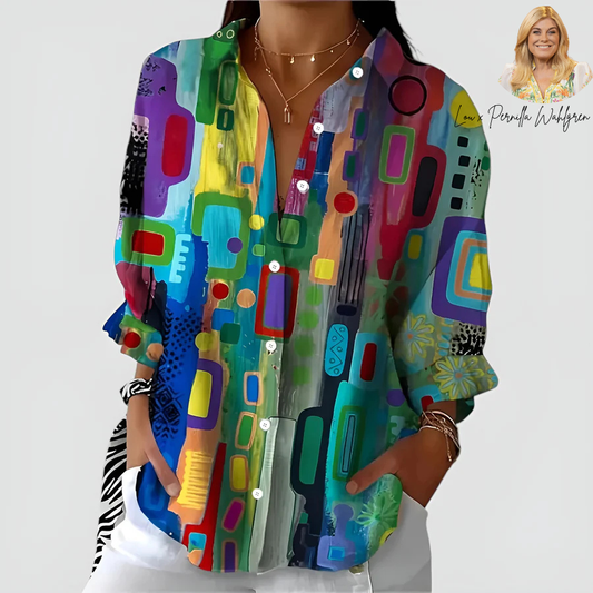 Edna | Blus med geometriskt mönster